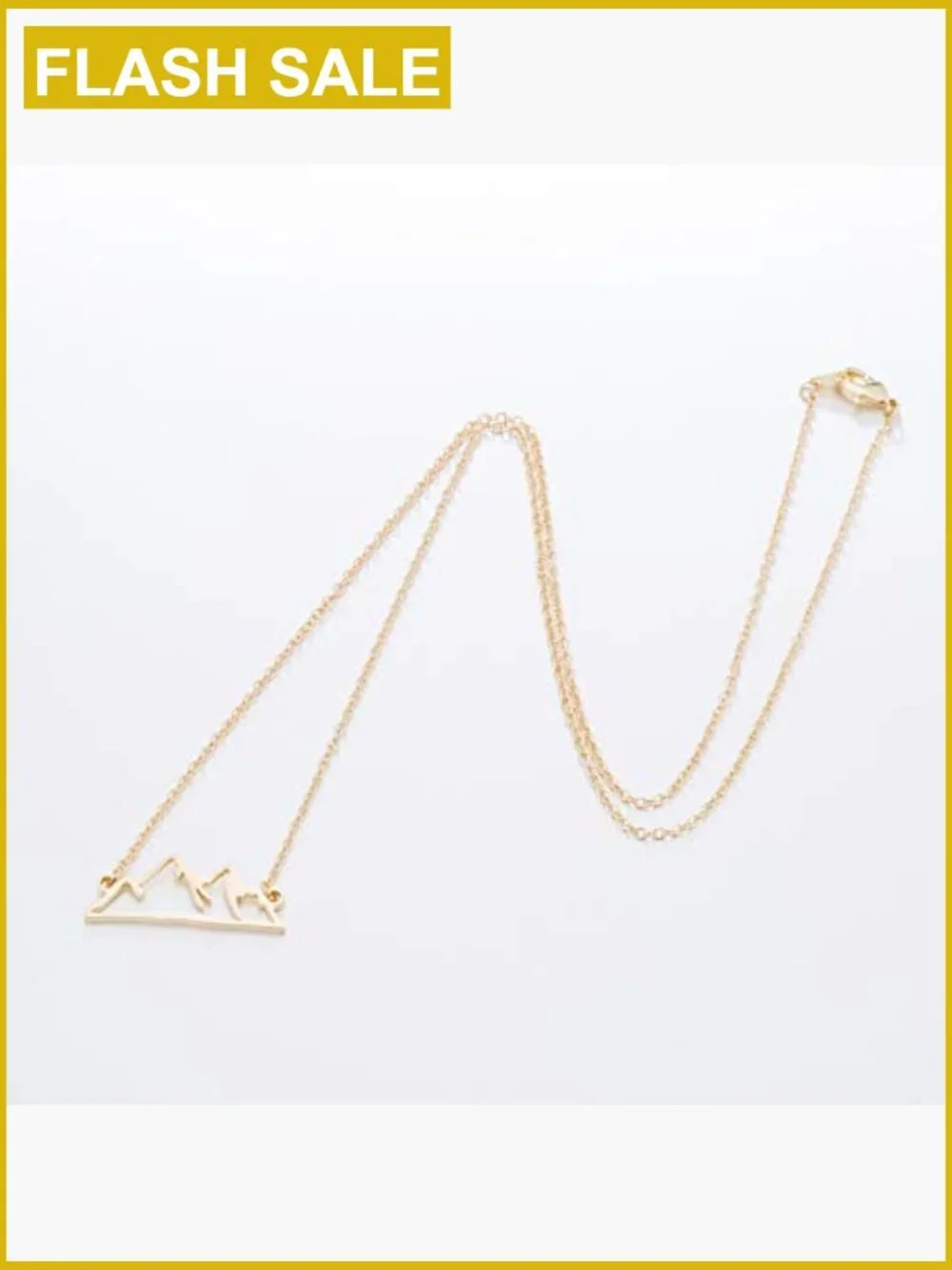 Minimalist Snowy Mountain Peak Necklace Hiking Outdoors Lovers Pendant